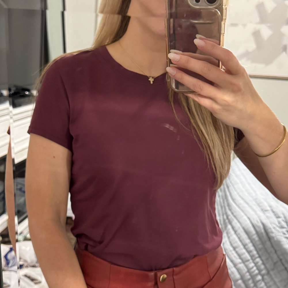 Apostrophe Deep Red Burgundy Maroon Super Soft Short Sleeve Tee